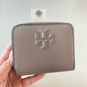 Tory Burch Thea Bi Fold Wallet gray heron